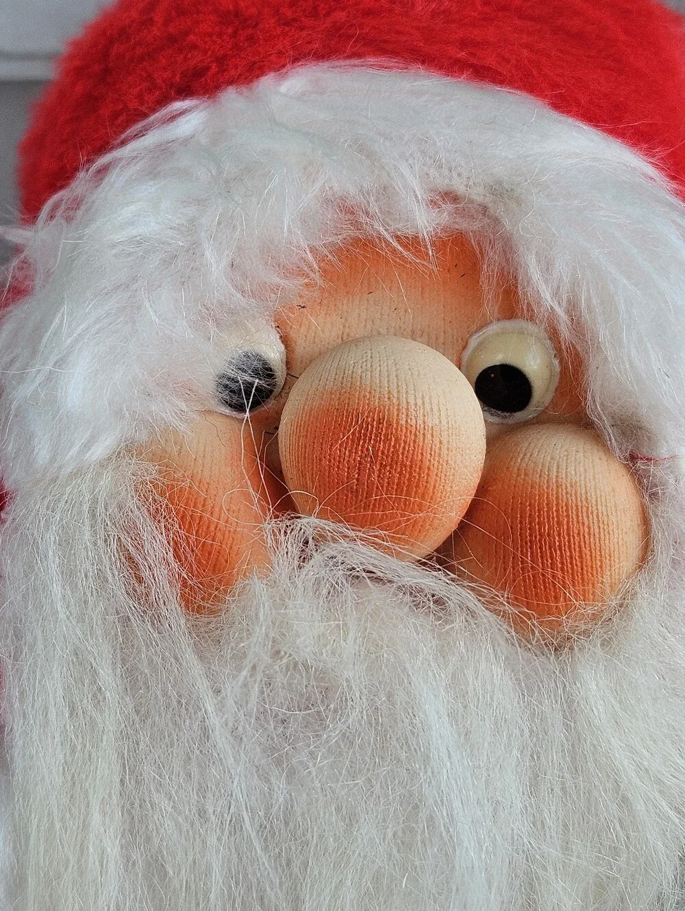 VTG Rennoc Santa Claus 1982 Figure Rubber Face Chubby Cheeks Kitsch Whimsical